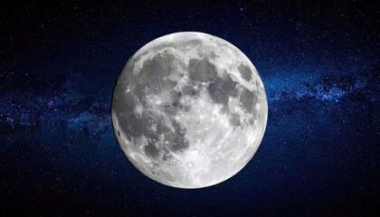 Fototapeta premium Beautiful Full Moon Over a Starry Night Sky with Galactic Background
