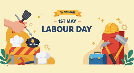 Fototapeta premium Vector banner labour day