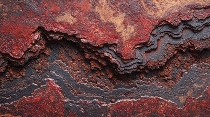A corroded metal door surface, where oxidation has formed intricate dendritic patterns resembling rivers or veins.