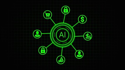 Artificial intelligence technology illustrative concept representing business and finance