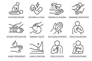 Illustrated guide to basic first aid techniques and procedures