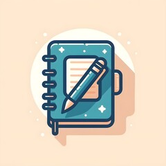 Notebook with pen icon