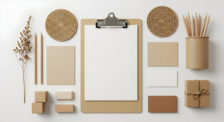 EcoFriendly Stationery Branding Mockup Minimalist Design