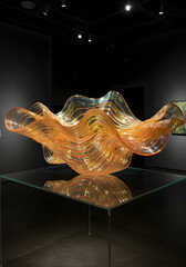 Amber Waves Contemporary Glass Sculpture Art