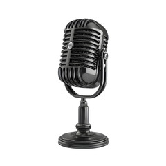 Capture the essence of classic sound with this vintage chrome microphone, perfect for podcasts, music, or retro events