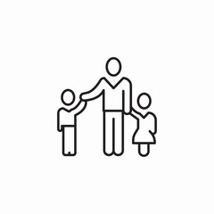 father two children icon sign vector