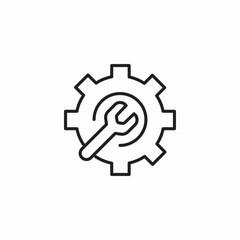 gear wrench tool icon sign vector