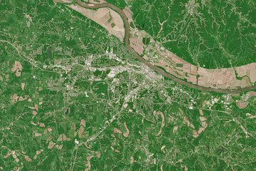 Satellite image of Jefferson City, the capital city of Missouri, USA - contains modified Copernicus Sentinel Data (2025)