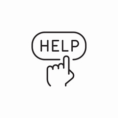 help button press icon sign vector