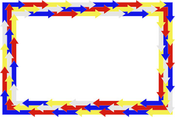 Obraz premium Bright colorful frame with arrows. Vector illustration.