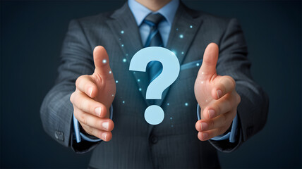 Concept of business questions, problem-solving and customer support (FAQ).