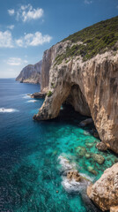 Exploring the breathtaking Blue Grotto in Sardinia with its stunning turquoise waters and dramatic cliffs on a sunlit day