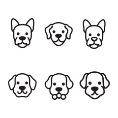 Dog and Pet Care Icon Set – Minimal Black Outline Vector Collection