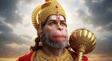 Hanuman hindu god wallpaper hd image bajrangbali hinduism mythology deity illustration art