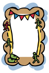 Running & Sports Vertical & Portrait Poster Template. Active Lifestyle Doodle Frame with Copy Space