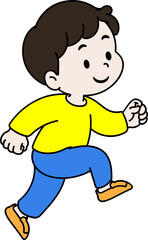 뛰는 남자 어린이