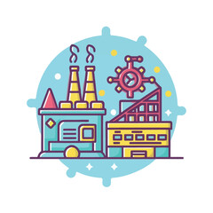 Fototapeta premium illustrations vector construction industry building machine 