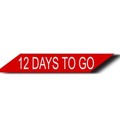 12 days to go sale sign on a white