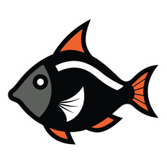 Solid color Triggerfish animal vector design