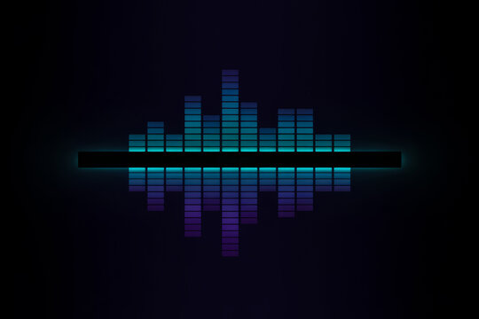 Digital audio equalizer bars with reflection sound - Powered by Adobe