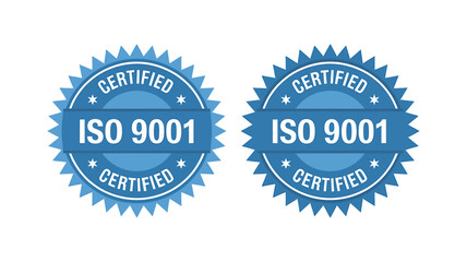 ISO 9001 Certification Seals Showing Quality Assurance and Management Standards Compliance for Business Excellence and Trust