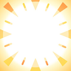 正方形背景　手描き素材　ポップで明るいオレンジ色のフォーカスされた円　抽象背景イラスト