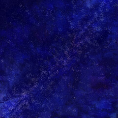 正方形背景　手描き素材　鮮やかな紫色の夜空と煌めく星々　抽象背景イラスト