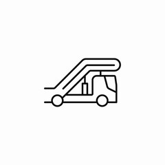 aircraft passenger stair truck icon sign vector