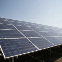Solar panels on a outdoor roof field for commercial use