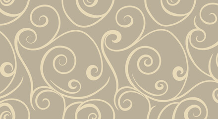 Beige and cream swirling pattern, repeating design.