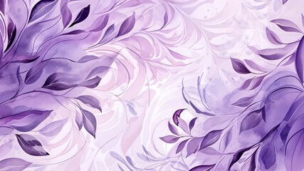 Watercolour transparent illustrative video, wild blooming floral pattern, delicate violet flowers, greeting card template on white background. Purple invitation wedding card.