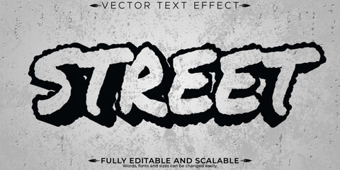 Graffiti text effect, editable spray and street text style