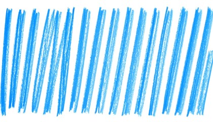 Horizontal rows of bright blue crayon strokes