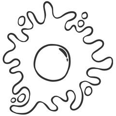 black outline egg splatter illustration