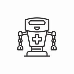 medical robot icon sign vector