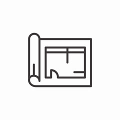 plan blueprint icon sign vector