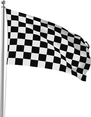 Dynamic checkered flag waving triumphantly in the wind for victory and ultimate success