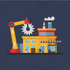 Obraz premium illustrations vector construction industry building machine 