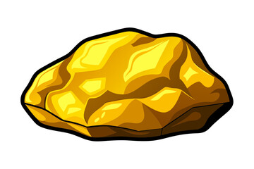 Gold Nugget Vector Graphic Isolated on Clean Background