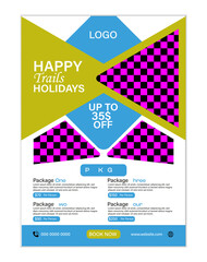 Travel sale social media post template. Web banner, flyer or poster for travelling agency business offer promotion. Holiday and tour advertisement banner design.