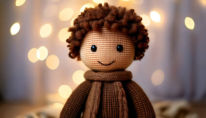 Male wool doll wearing wool clothes