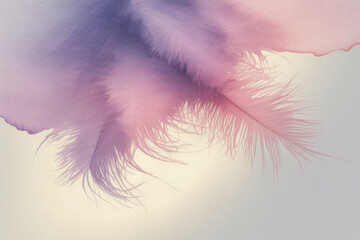Soft pink and purple feather with wispy strands image
