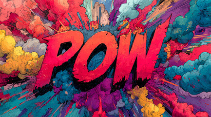 Comic book POW! explosion effect art