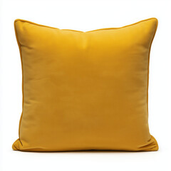 Yellow sofa cushion on a white background.