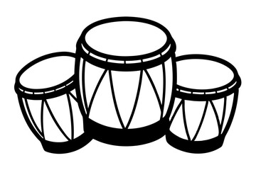 Traditional samba drums vector used in street parade and cultural music
