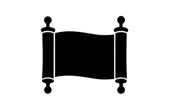 Torah scroll silhouette icon vector for Hanukkah themed artwork