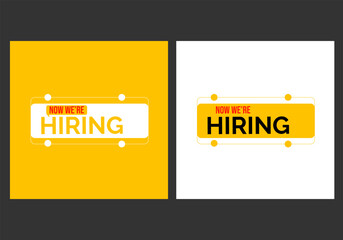 We are hiring recruitment open job vacancy design vector social media post banner template or web banner layout .