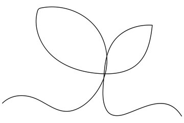 One line drawing of growing sprout plant in eco natural farm concept minimalist vector illustration
