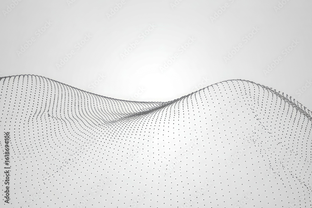 Wall mural wireframe mesh wave pattern abstract background