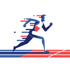 Obraz premium A stylized illustration depicting a runner sprinting across a track, showing motion.